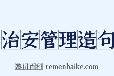 治安管理造句是什么意思的图片